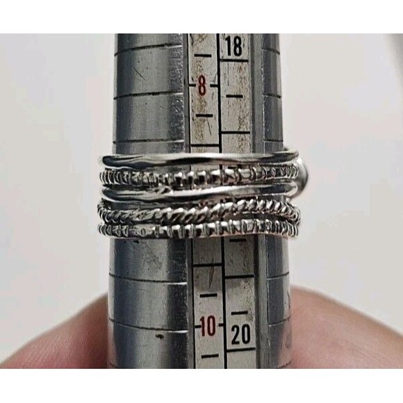 Ross-Simons Sterling Silver Multi-Row Flower Ring Size 9 - Picture 6 of 8